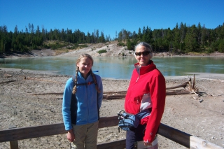 Ari and Jenifer at Mud Volcano in Yellowstone